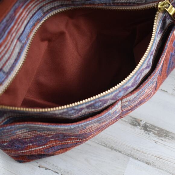 Fossil Fiona multicolor boho geometric print fall tapestry crossbody bag purse - Picture 9 of 12